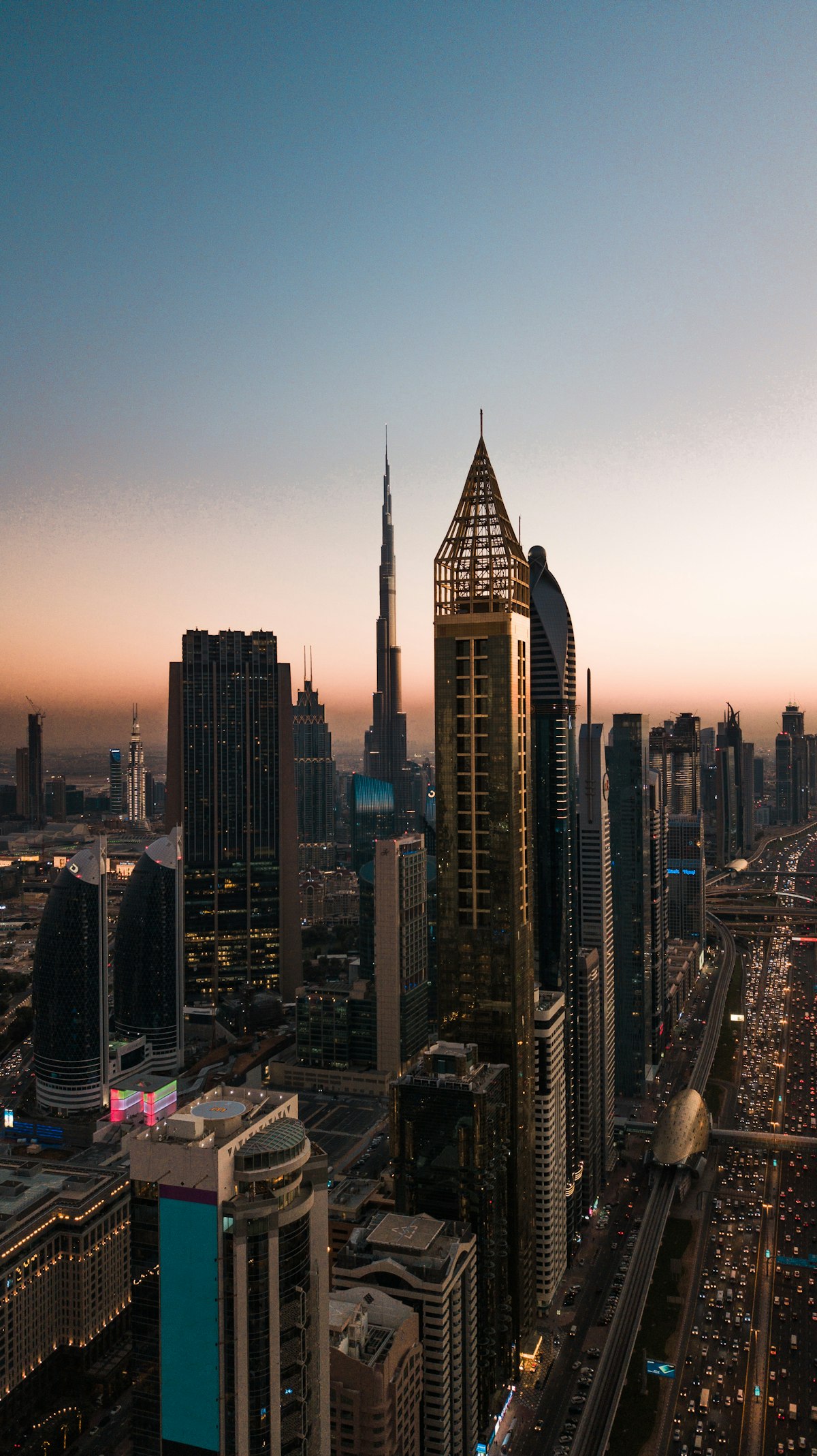Dubai skyline along Sheikh Zayed Road